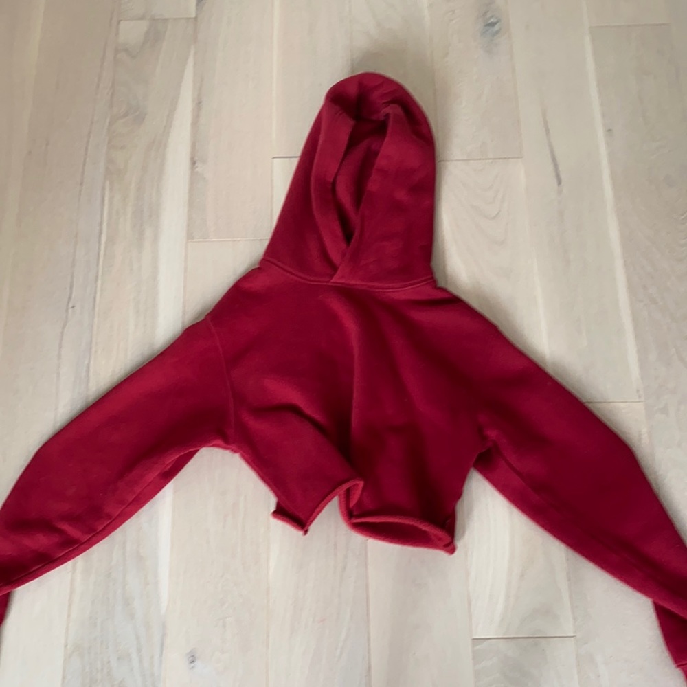 ARITZIA red cropped hoodie size: XXS